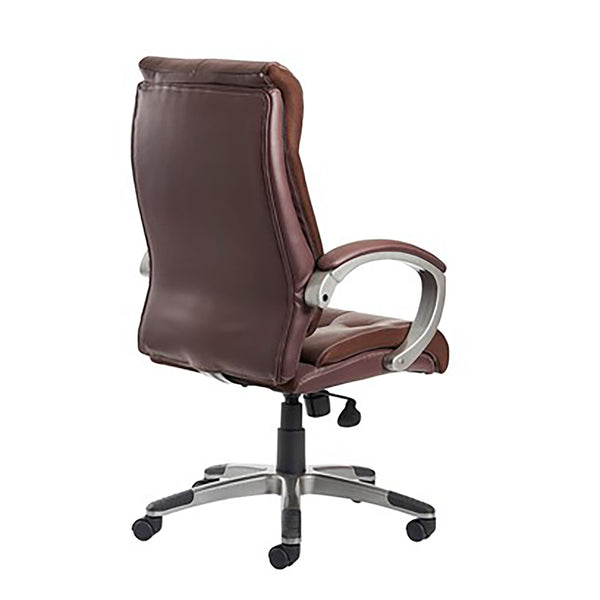 Catania Brown Leather Faced Home Office Chair | Home Office Furniture | Ergonomic Home Office Chair
