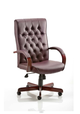 Chesterfield Leather Exec | Home Office Chair | Home Office Furniture | Swivel Office Chair |  Wooden Detail Chair | Soft padded chair