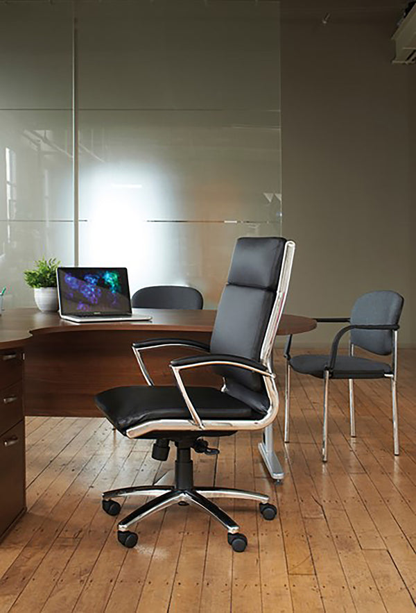 Florence Black Leather Faced Home Office Chair | Home Office Furniture | Ergonomic Home Office Furniture