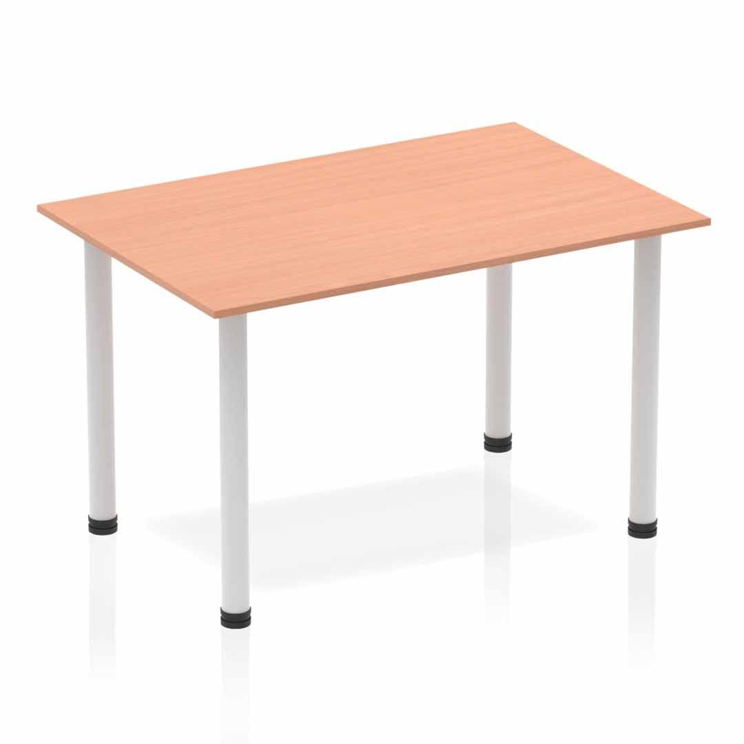 Impulse 1200mm Straight Desk with Post Leg | Home Office Furniture | Wooden Desk | Simple Desk | Homework Desk | Work From Home Desk | Wooden desk with white legs