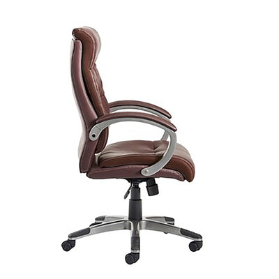 Catania Brown Leather Faced Home Office Chair | Home Office Furniture | Ergonomic Home Office Chair