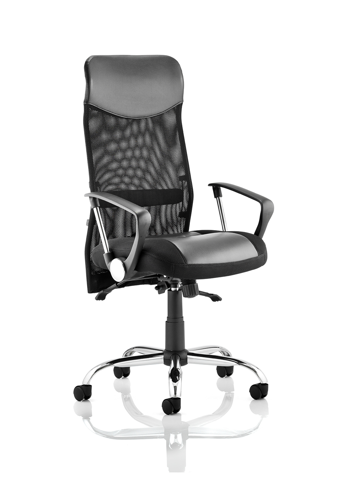 Vegas Exec Home Office Chair | Executive Chair | Home Office Furniture | Leather and Mesh Chair | Chrome detail | Swivel Chair | Swivel Chair with mesh