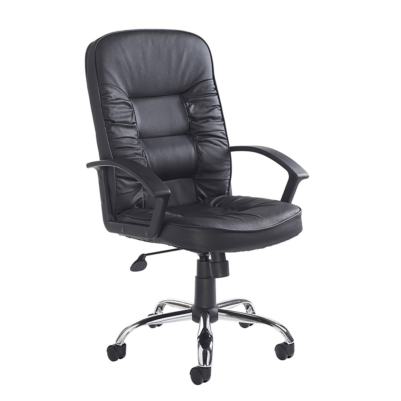 Hertford Black Leather Faced Home Office Chair | Home Office Furniture | Ergonomic Office Chair | Home Office Furnishings