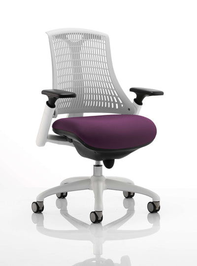 Flex with White Frame Home Office Chair | Home Office Furniture | Ergonomic Furniture | Office Chair | Swivel Chair | Home Office Furnishings | Ergonomic Office Chair