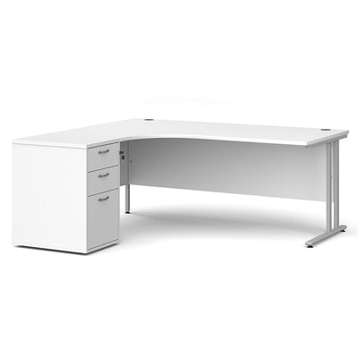Maestro 25 Home Office Corner Desk | Left Corner Desk with Storage | Home Office Corner Desk | Home Office Furniture 