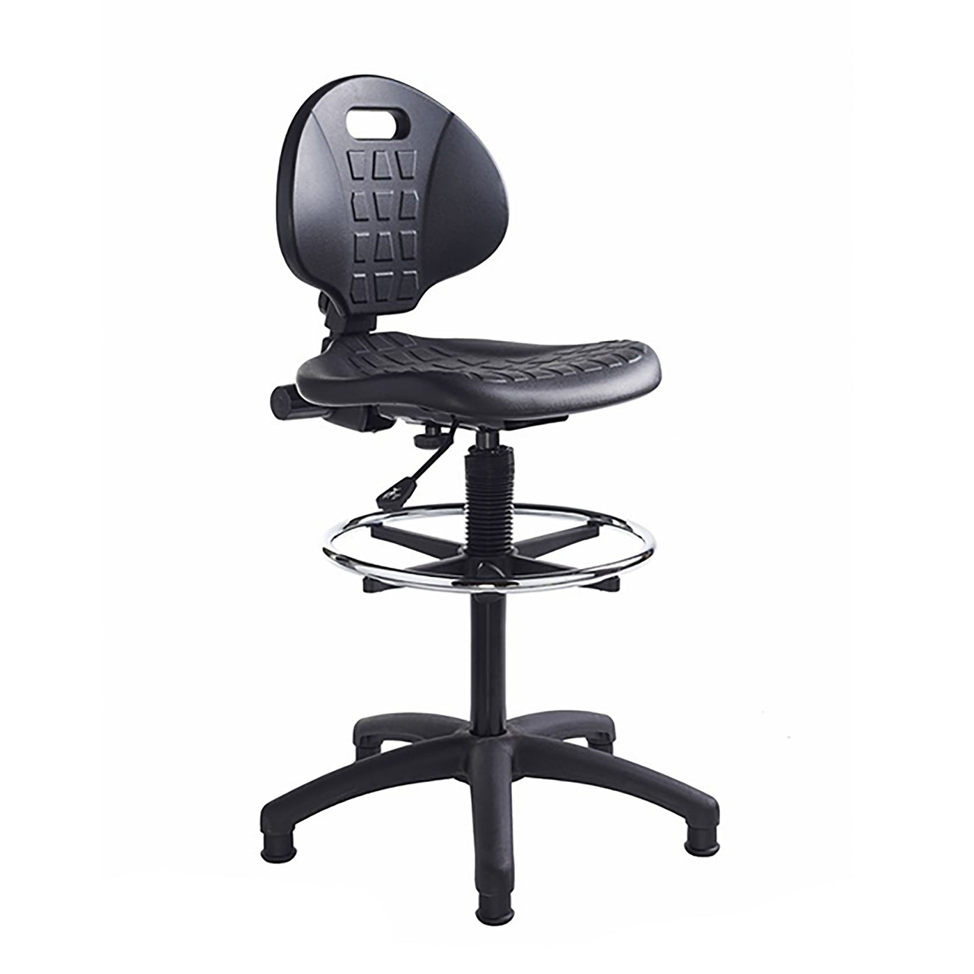 Prema Black Operator Chair | Laboratory Chair | Draughtsmans Chair