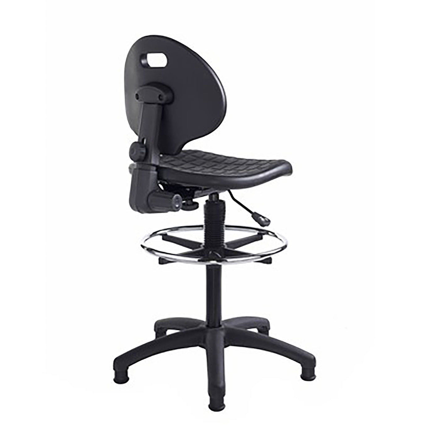Prema Black Operator Chair | Laboratory Chair | Draughtsmans Chair