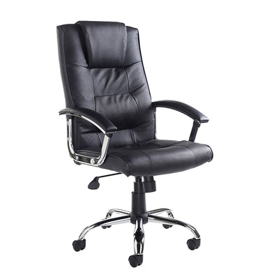 Somerset Black Leather Faced Home Office Chair | Home Office Furniture | Office Furniture | Ergonomic Office Chair