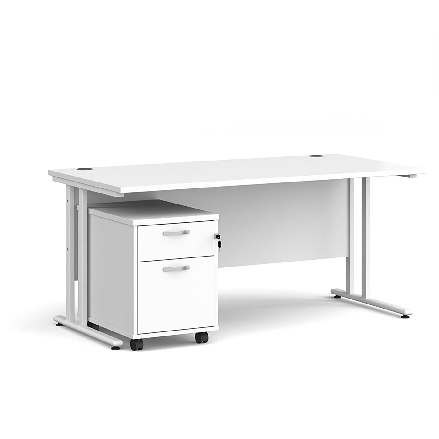 Maestro 25 with 2 Drawer Pedestal | Home Office Desk | Work From Home | Desk with storage | Desk with storage drawers