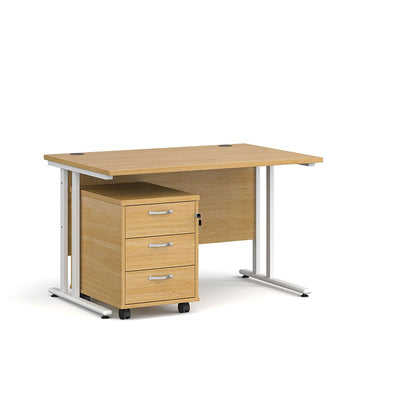Maestro 25 with 3 Drawer Pedestal | Home Office Desk with Storage | Work From Home | Home Office Furniture | Desk with Storage